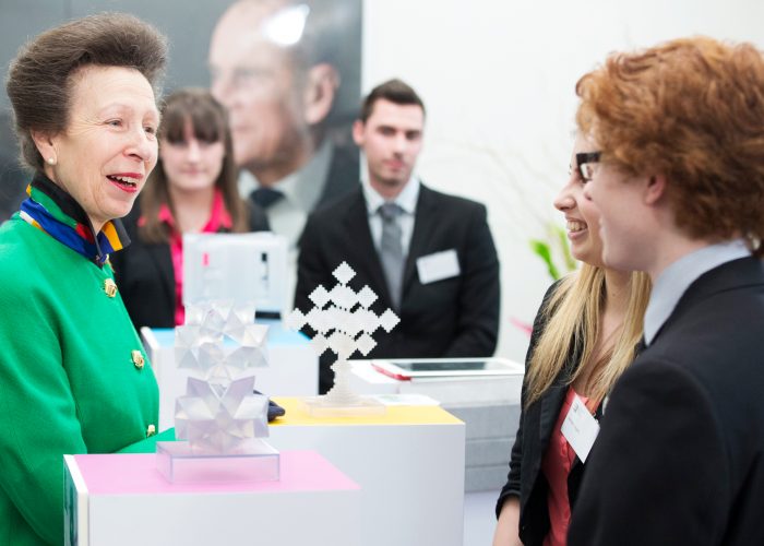 HRH The Princess Royal talking with 2013 Create the Trophy finalists