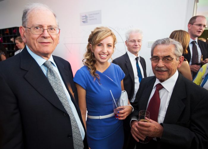 Jennifer Leggett with QE Prize winners Bob Kahn and Louis Pouzin