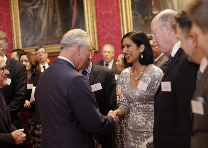 HRH The Prince of Wales meets Hayaatun Sillem at the 2017 QEPrize Presentation