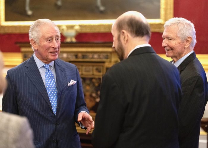HRH The Prince of Wales talking to the 2021 QEPrize winners