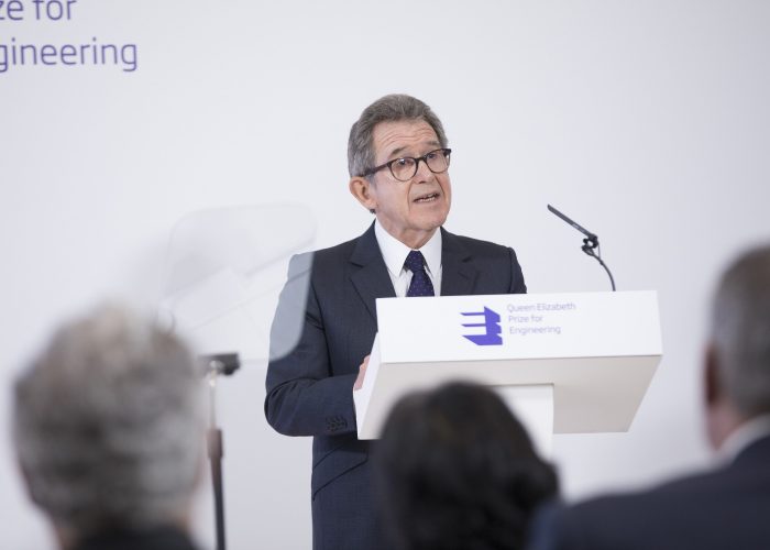 Lord Browne speaking at the 2017 QEPrize Winner Announcement